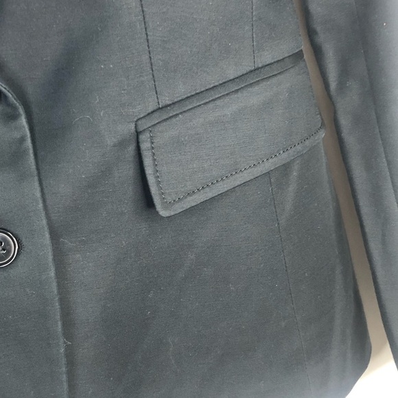 Banana Republic Navy Blue blazer long sleeve lapeled cotton blend size 0 - Picture 2 of 11